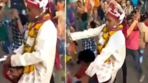 Viral Video: వరుడిని భుజాలపై ఎత్తుకుని స్టెప్పులేసిన స్నేహితుడు.. క్షణాల్లో సీన్ రివర్స్.. ఫన్నీ వీడియో వైరల్!